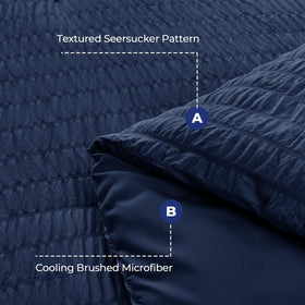 HYMOKEGE flat sheet in navy blue matching the set for coordinated layering