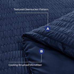 HYMOKEGE navy blue twin flat sheet and pillowcase show clean coordinated bedding