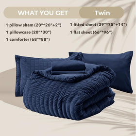 HYMOKEGE navy blue twin pillow sham detail adds polished bedroom elegance