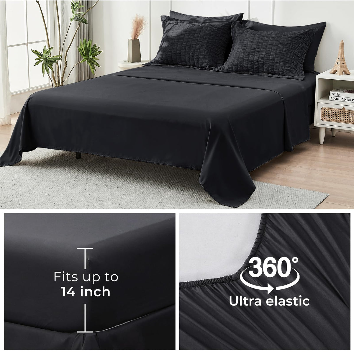 HYMOKEGE pillow shams 20x26 display with clean corners