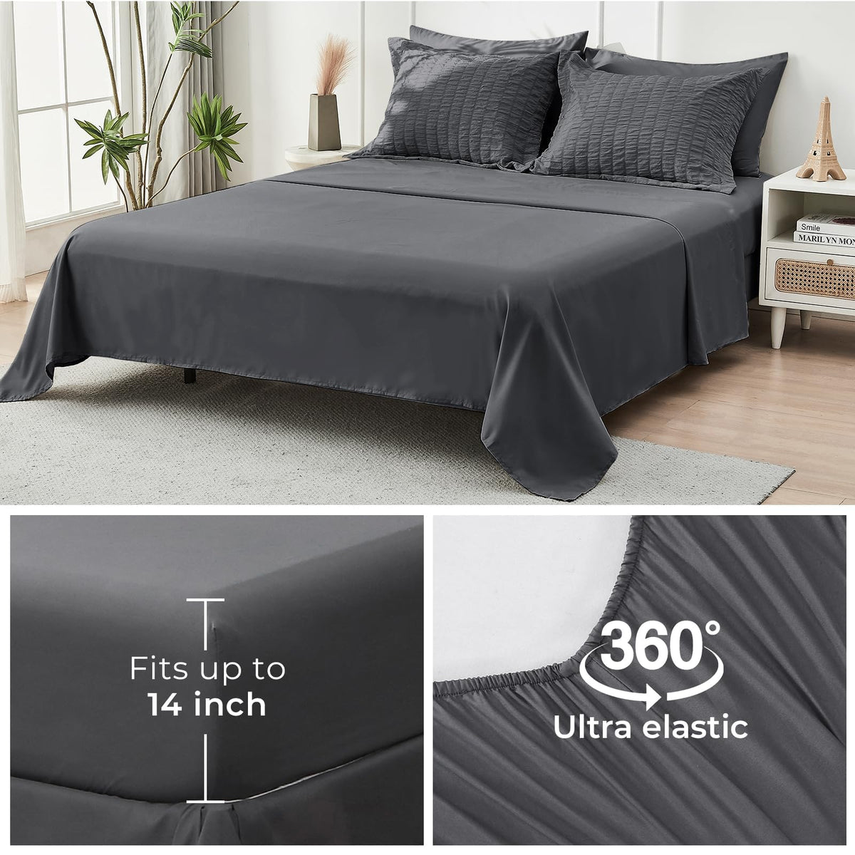 HYMOKEGE pillowcases 20 by 30 inches protect pillows with soft microfiber.
