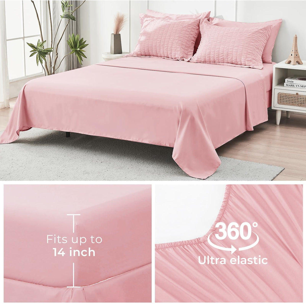 HYMOKEGE Pink Queen luxury look for all-season comfort.
