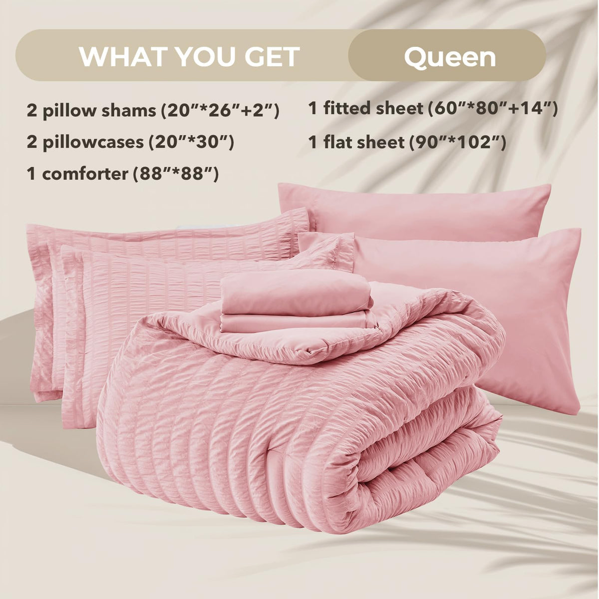 HYMOKEGE Pink Queen bedding packaging ready for gifting.
