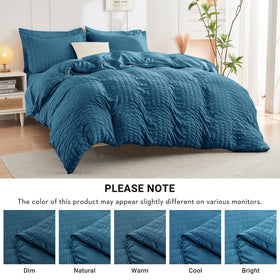 HYMOKEGE Teal Queen fitted sheet stays on deep mattresses securely.