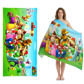 HYOIIO Mario beach towel design with vibrant print for fun beach days.