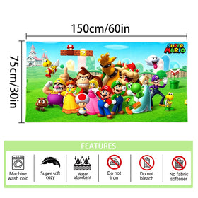 HYOIIO Mario towel soft absorbent material for quick drying after swimming.
