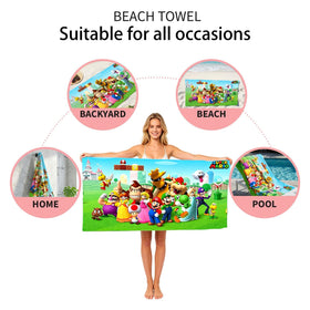 HYOIIO Mario towel 30x60 inch size for full body wrap.