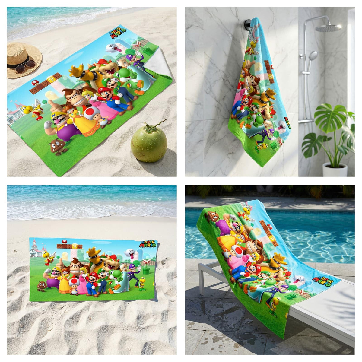 HYOIIO Mario towel decorative throw option for home.