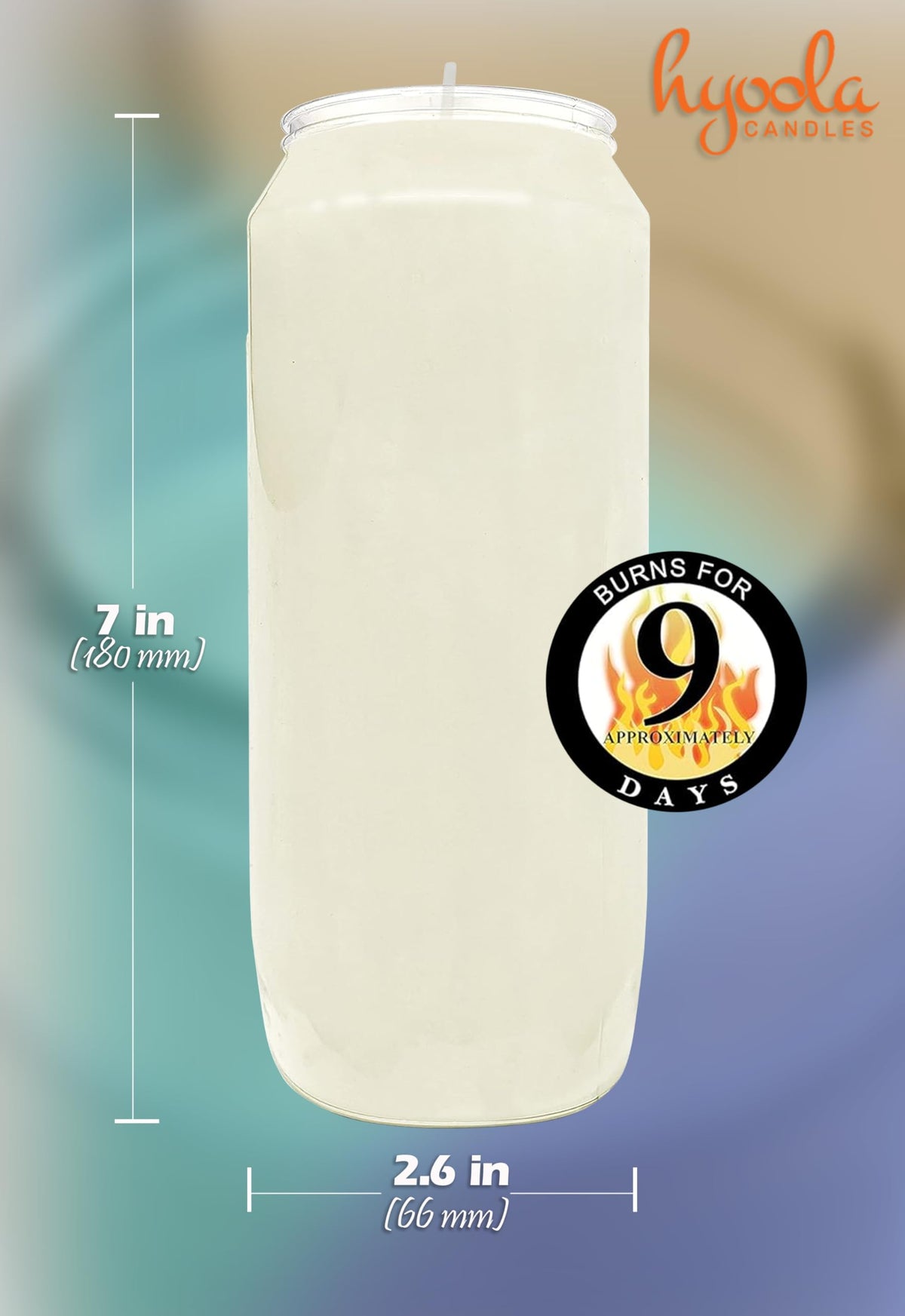 Hyoola 9 Day Prayer Candles pack of 3 in jars for memorial or vigil lighting.