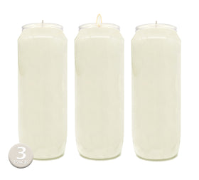 Hyoola 9 Day Prayer Candles on table create serene, clean-burning atmosphere.