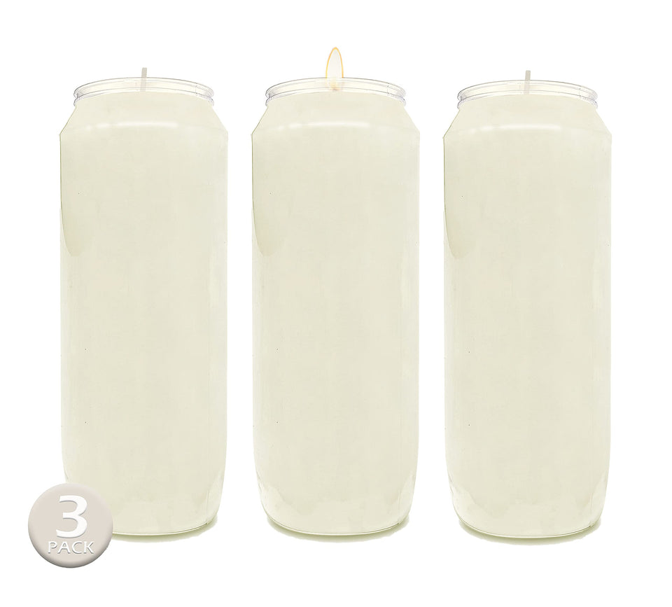 Hyoola 9 Day Prayer Candles on table create serene, clean-burning atmosphere.