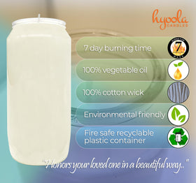 Hyoola seven-day candle enhances dinner table decor with soft, steady glow