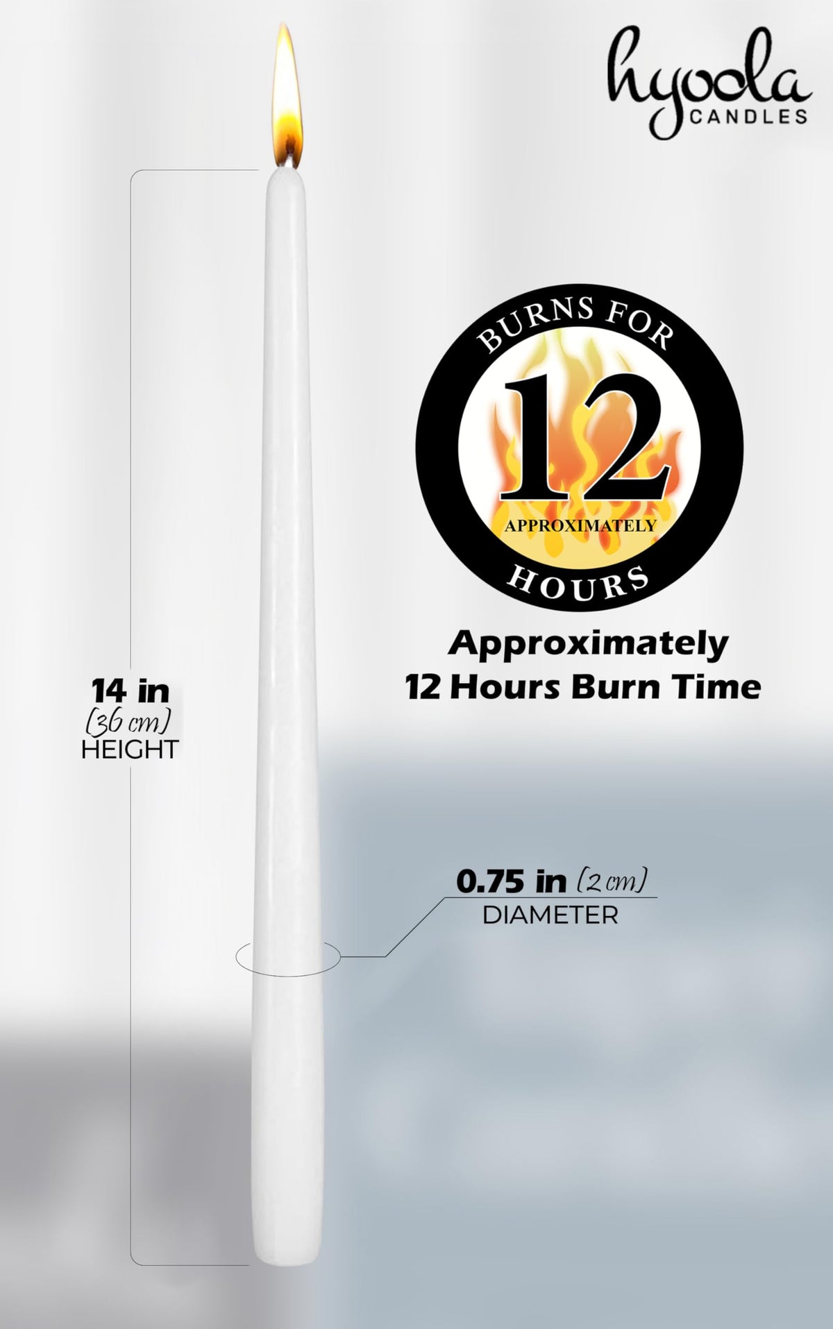 Hyoola elegant dinner candle in candlestick for sophisticated decor.