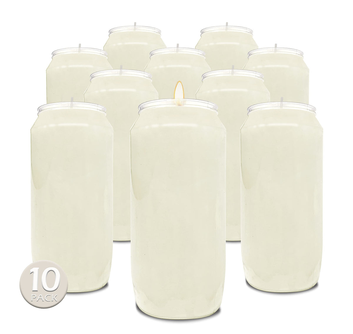 Hyoola seven-day plastic jar candle providing long-lasting light for vigils