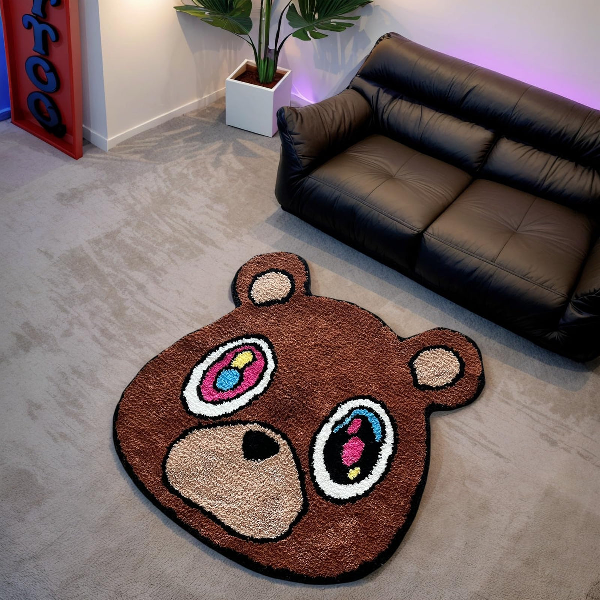HYPEECE Graduation Bear Rug anti-slip backing keeps it secure