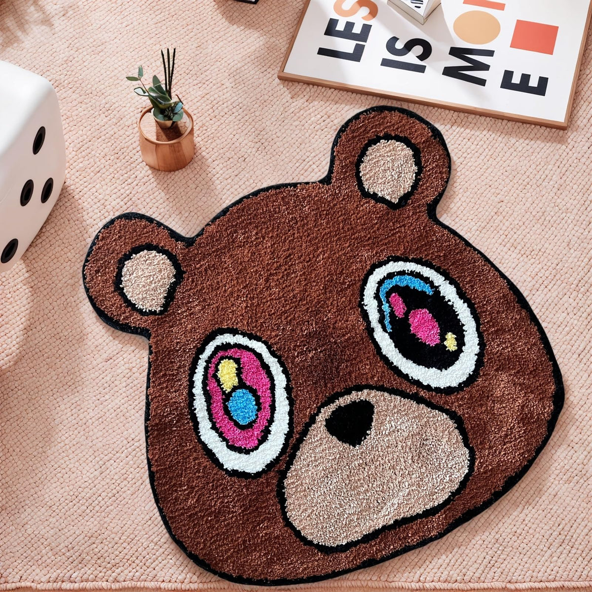 HYPEECE Graduation Bear Rug front view with plush texture for bedroom décor