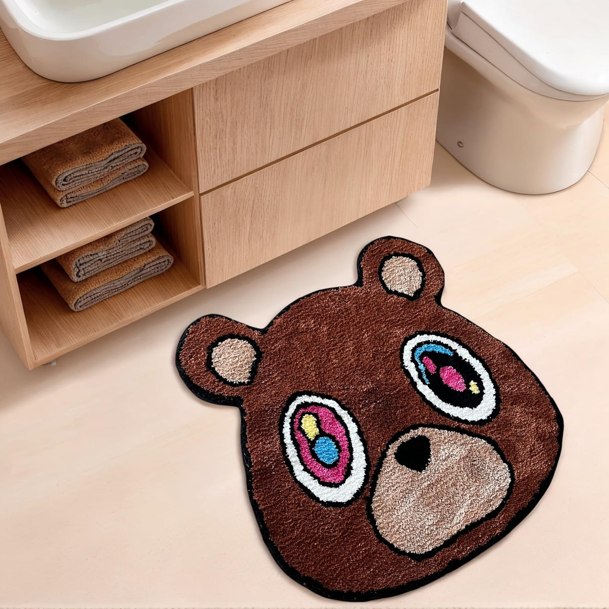 HYPEECE Graduation Bear Rug machine-washable care for easy cleaning