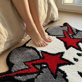 HYPEECE Ka-Ws rug beside bathroom sink for quick wipeups