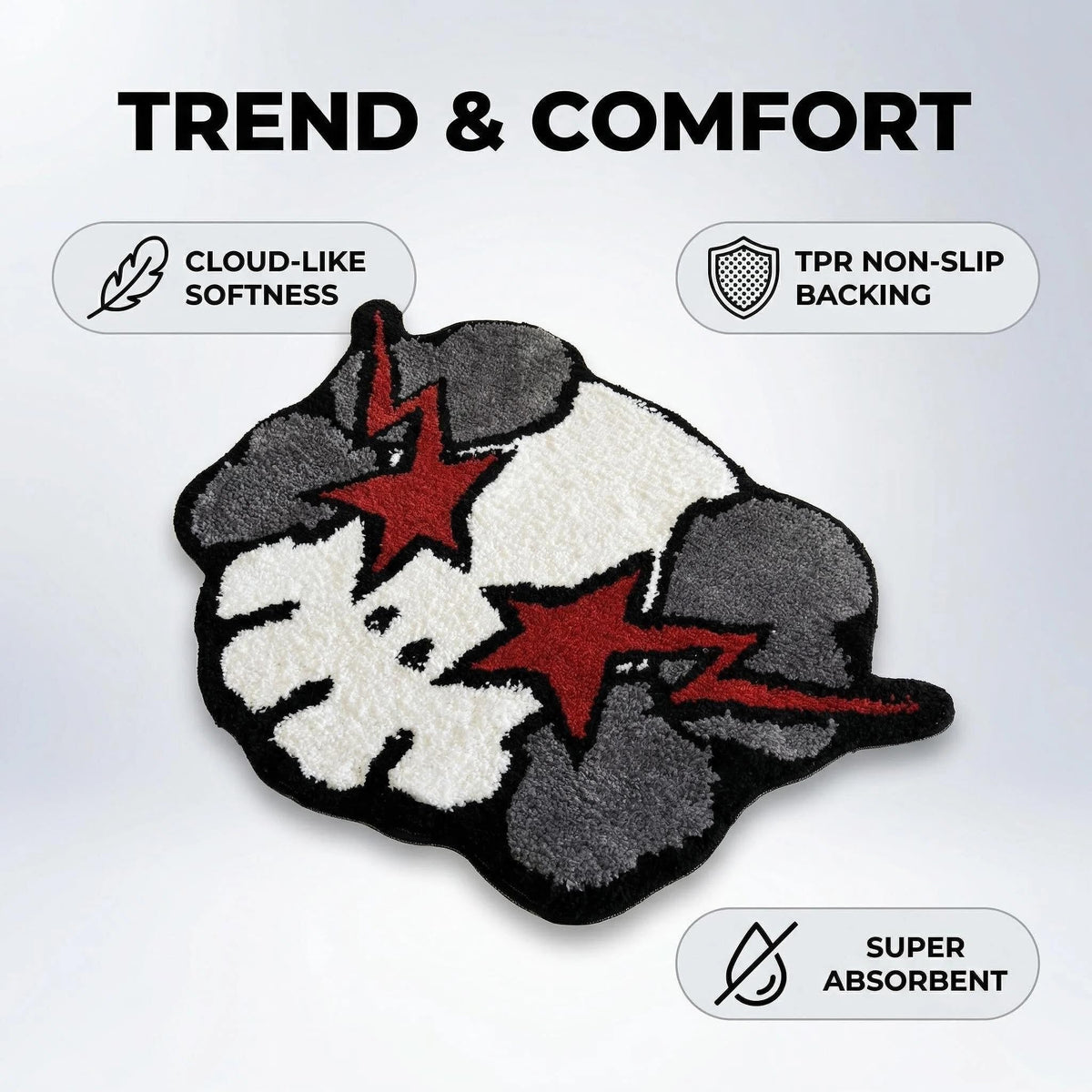 HYPEECE Ka-Ws rug detail shows absorbent, quick-dry surface