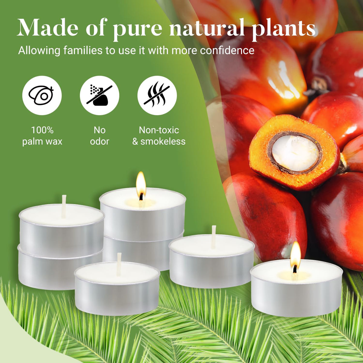 Hypmis unscented, smokeless tea lights reduce indoor odor and soot.