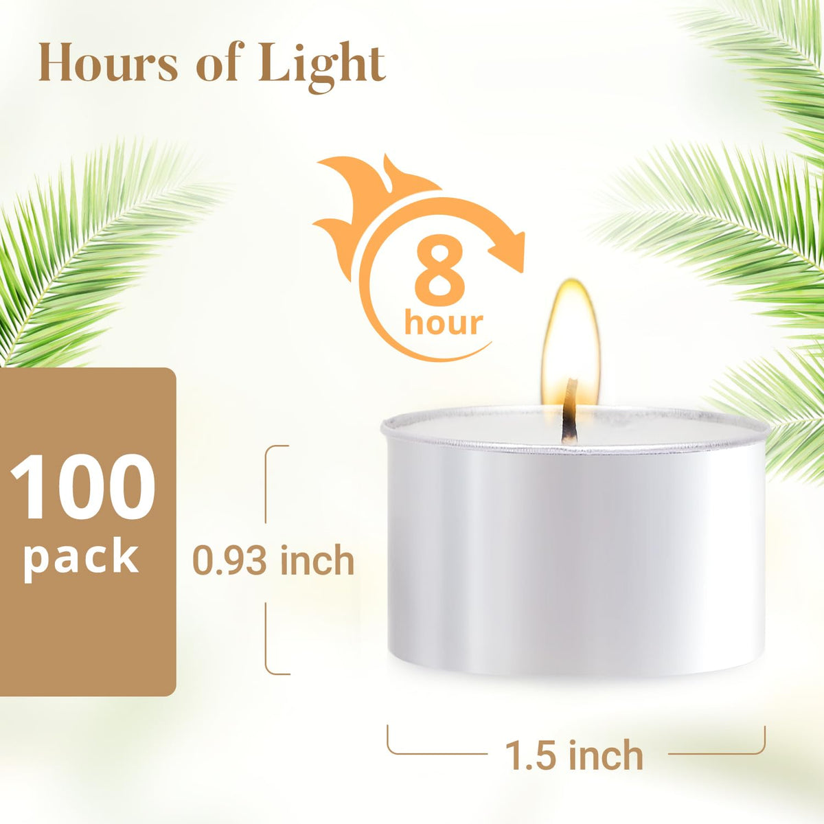 Hypmis 8-hour burn time tea lights illuminate dinners with steady glow.