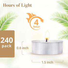 Hypmis 4-hour burn palm wax tea lights deliver steady warm light.