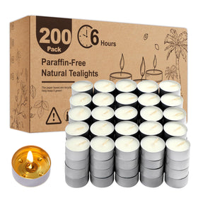 Hypmis unscented tea lights with a 6-hour burn for centerpieces
