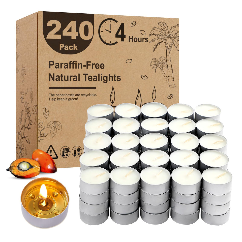 Hypmis unscented tea lights in palm wax illuminate spaces with a clean, smokeless glow.