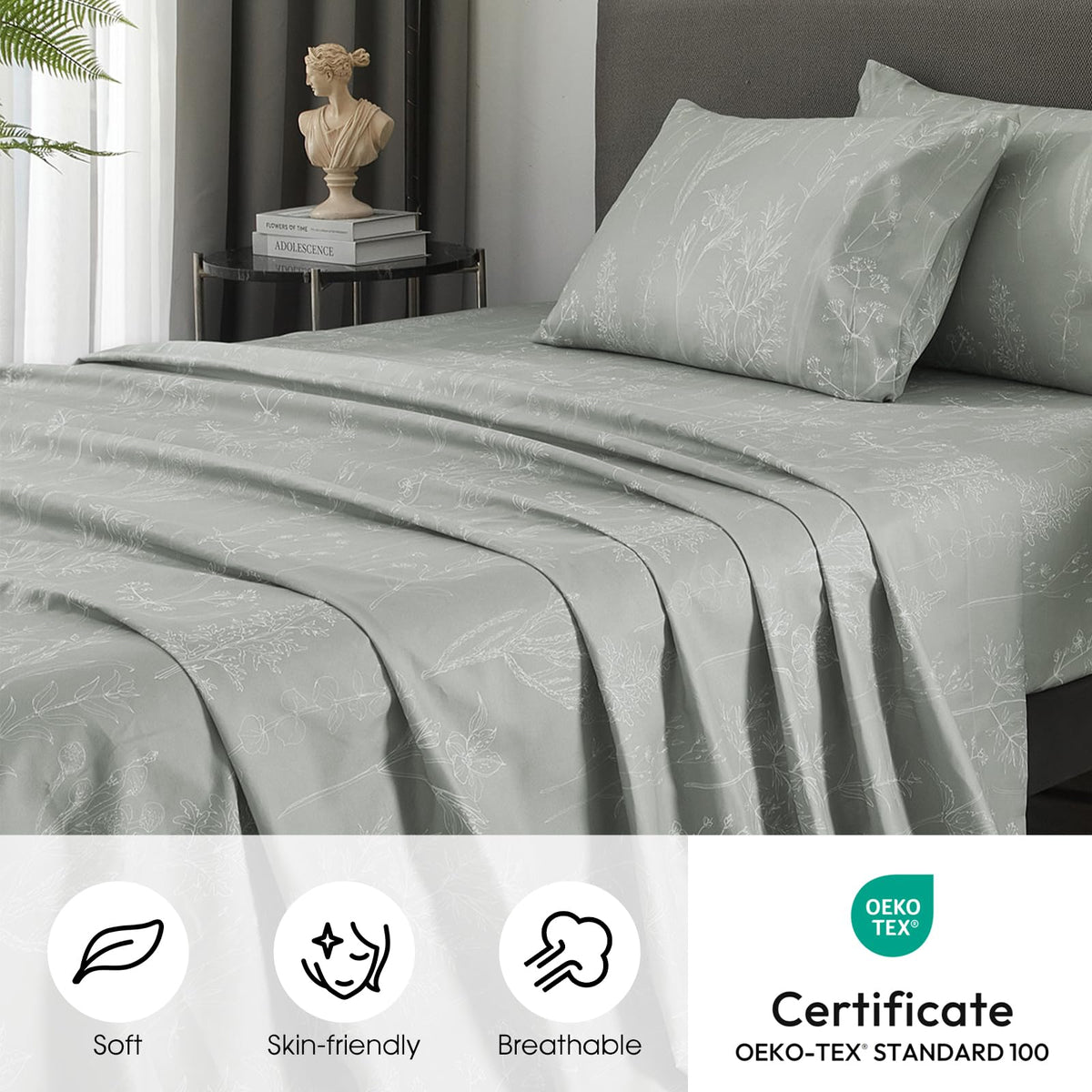 HYPREST microfiber close-up highlights ultra-smooth 1800-thread-count finish