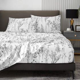 HYPREST floral bed sheets king size with deep pockets for a secure fit.