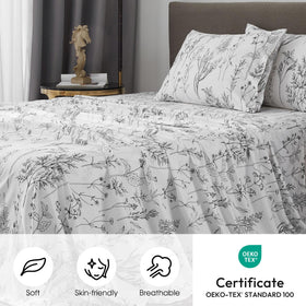 HYPREST Floral Sheets queen fitted sheet designed to fit up to 18 inches securely.