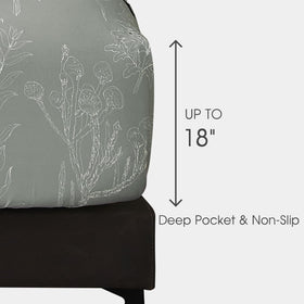 HYPREST fitted sheet demonstrates 18-inch deep pocket for secure fit.