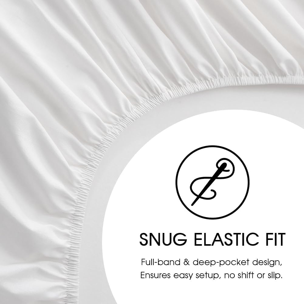 HYPREST no-fade white queen sheets stay bright after multiple washes