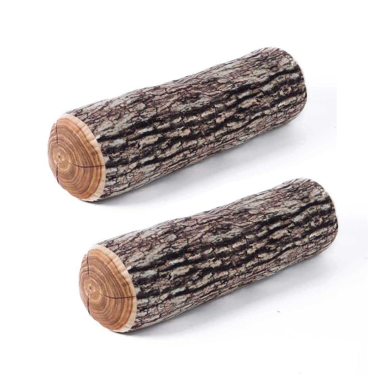 HYSEAS wood log round pillow two-pack for cozy seating