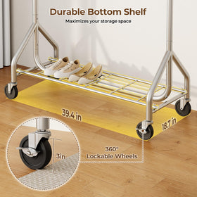 HYSEYY 2-tier design doubles hanging capacity in the same footprint.