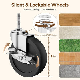 HYSEYY rolling wheels rotate 360 degrees for easy transport.