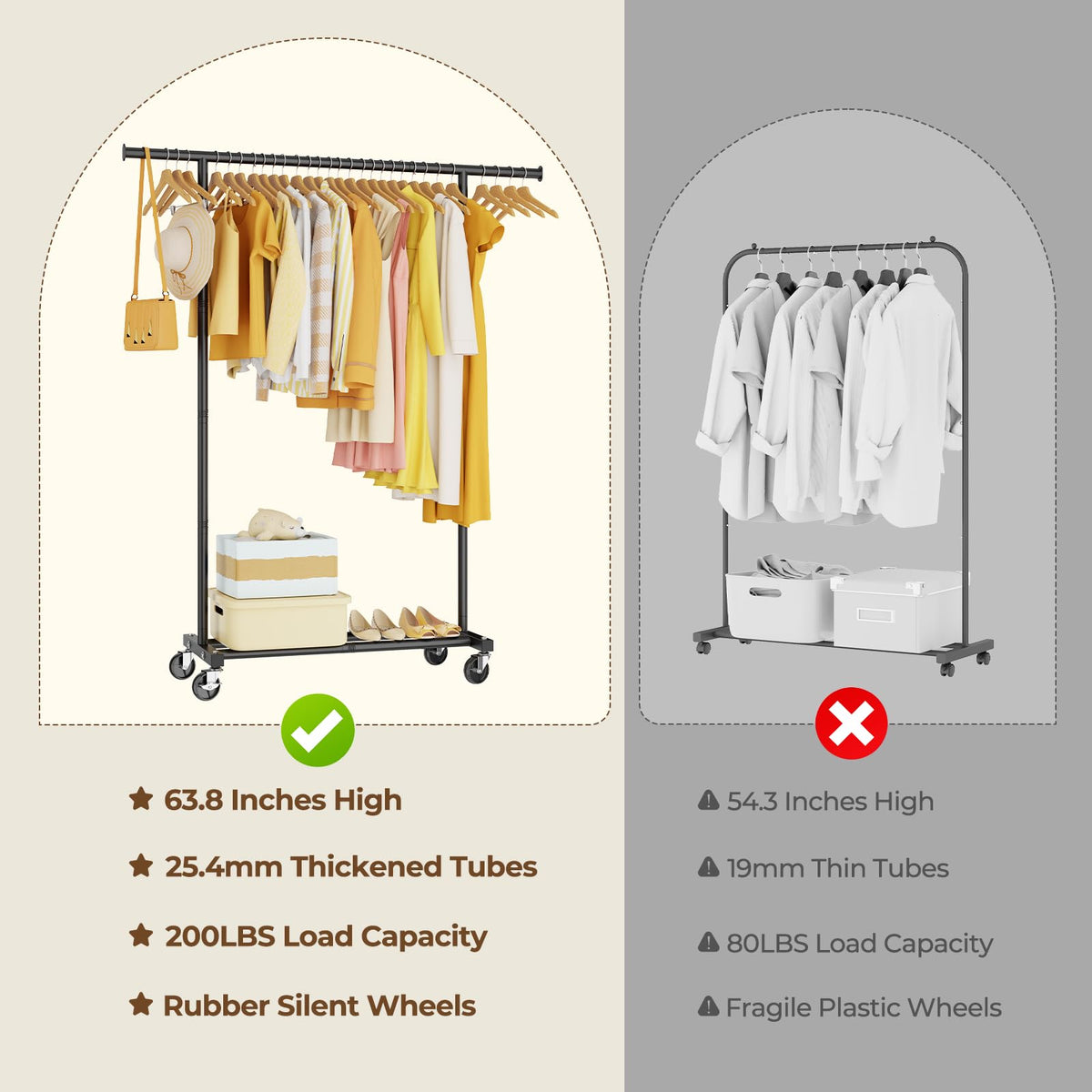HYSEYY bottom storage area ideal for shoes and boxes.