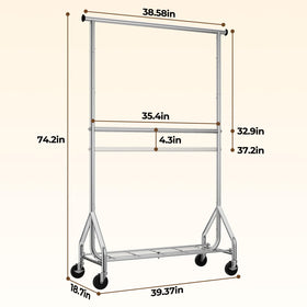 HYSEYY wardrobe rack fits bedrooms, laundry rooms, and living spaces.