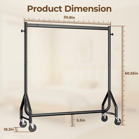 HYSEYY locking wheels keep the rack securely in place.