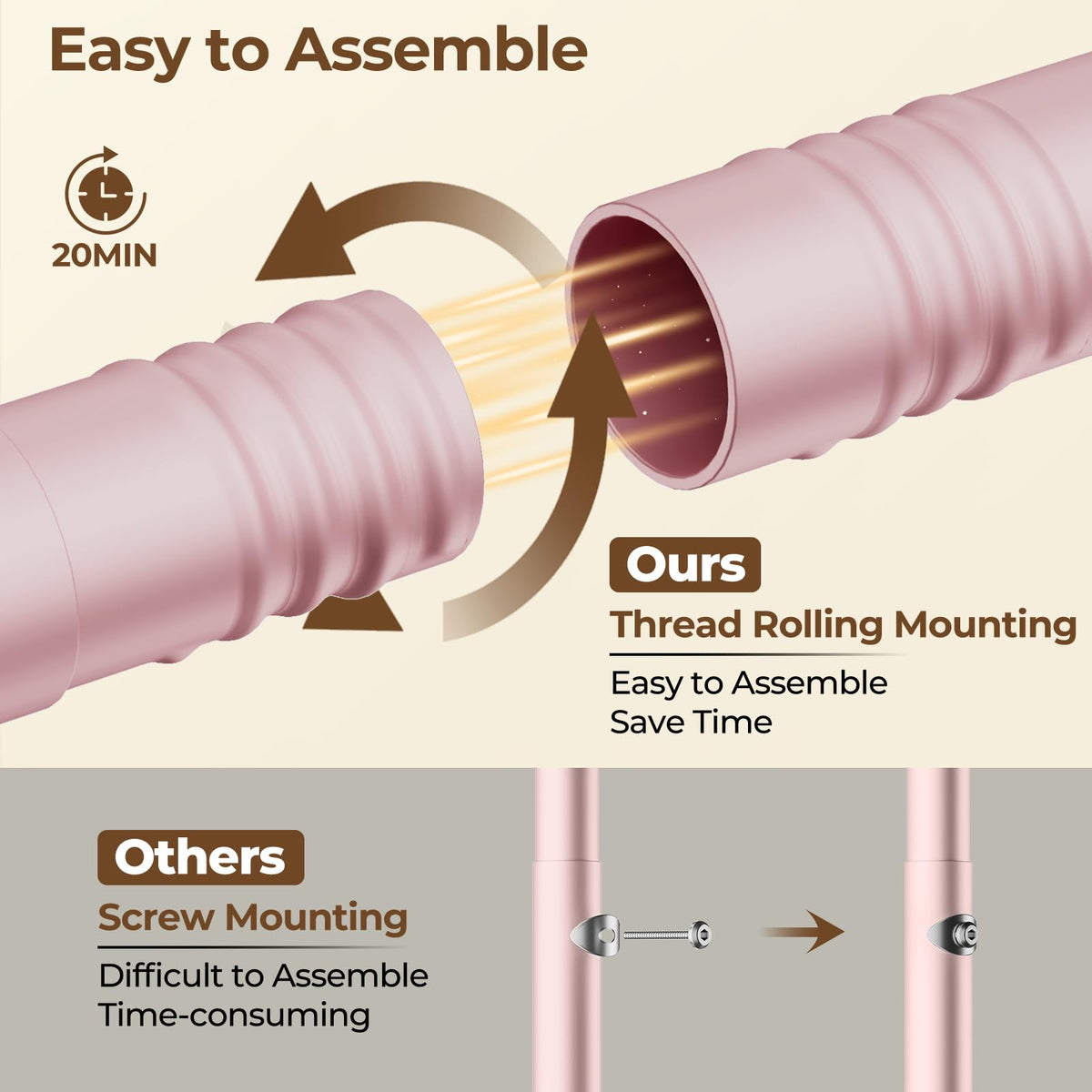 HYSEYY pink rack features easy assembly with strong joints