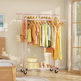 HYSEYY pink rack used in living room for laundry organization