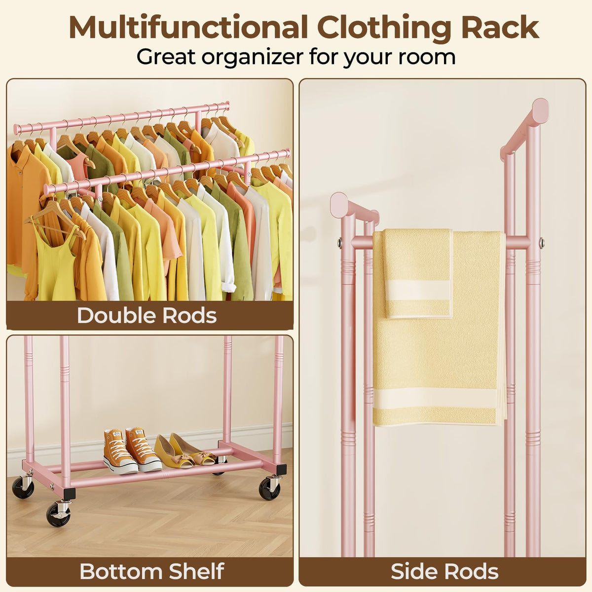HYSEYY pink rack bottom shelf ideal for shoes and luggage