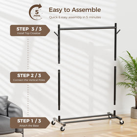 HYSEYY Clothes Rack 280-lb capacity ensures stable, wobble-free performance.
