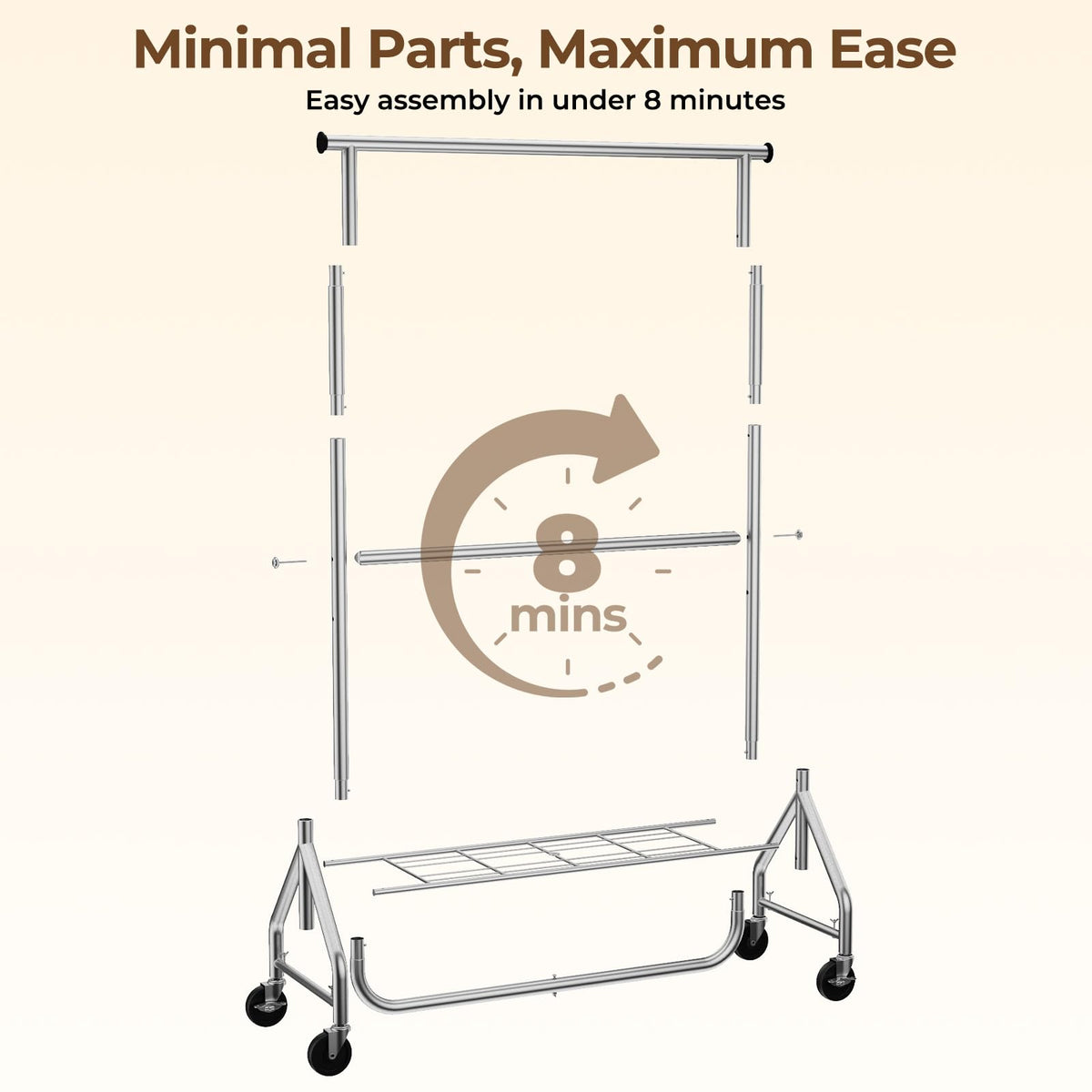 HYSEYY rolling wheels enable easy movement between rooms.