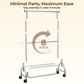 HYSEYY rolling wheels enable easy movement between rooms.