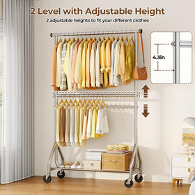 HYSEYY double-rod rack height adjustment shows tall configuration.