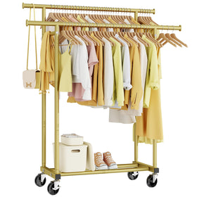 HYSEYY double rods design ideal for hanging dresses and pants.