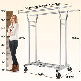 HYSEYY bottom shelf for convenient shoe storage under clothes.