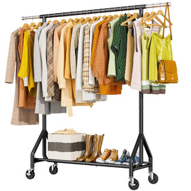 HYSEYY heavy duty rack front view with sturdy steel frame and black finish