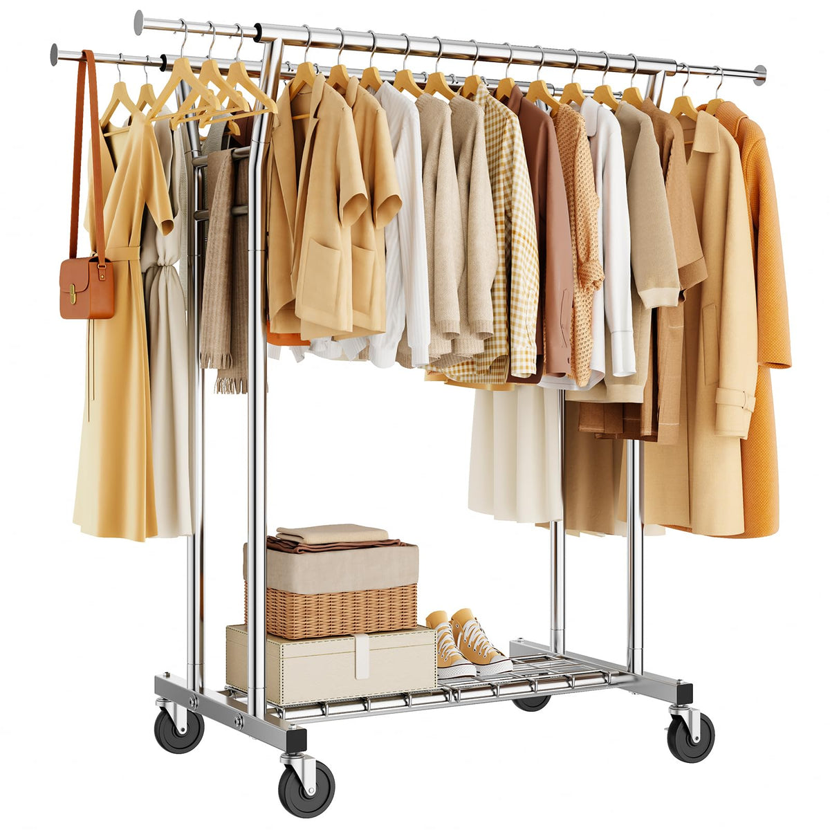 HYSEYY heavy-duty rack side view highlighting sturdy frame and stable base stability.